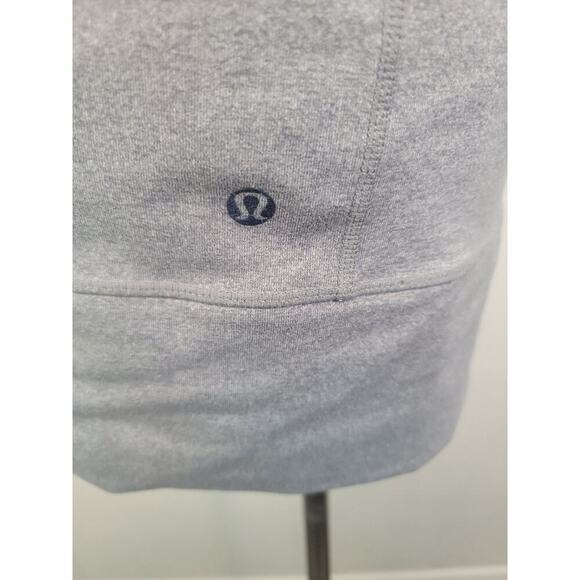Lululemon In Stride Jacket Womens 10 Zip Up Thumbholes Gray Floral Logo - Picture 7 of 9
